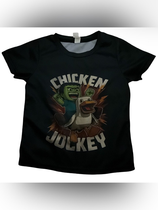 Other - Boys Chicken Jockey Short Sleeve T-Shirt Black Gaming Graphic Size 5-6Y